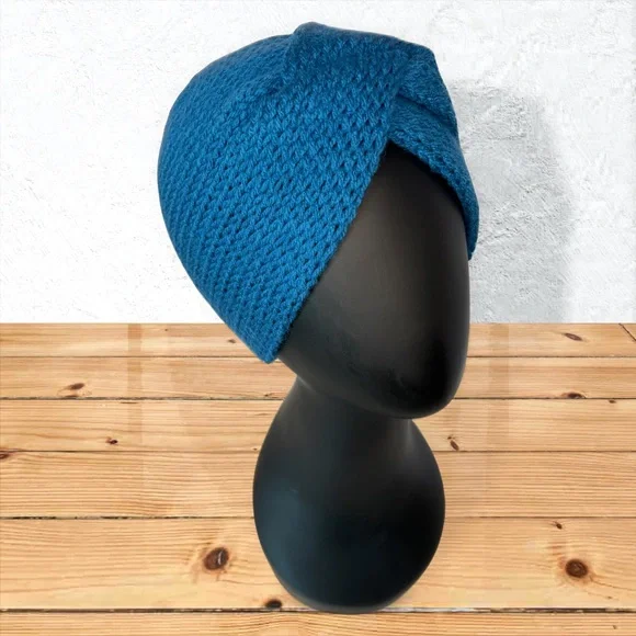 Handmade Knit Twist Ear Warmers Handcrafted Headband Ocean - Picture 3 of 10